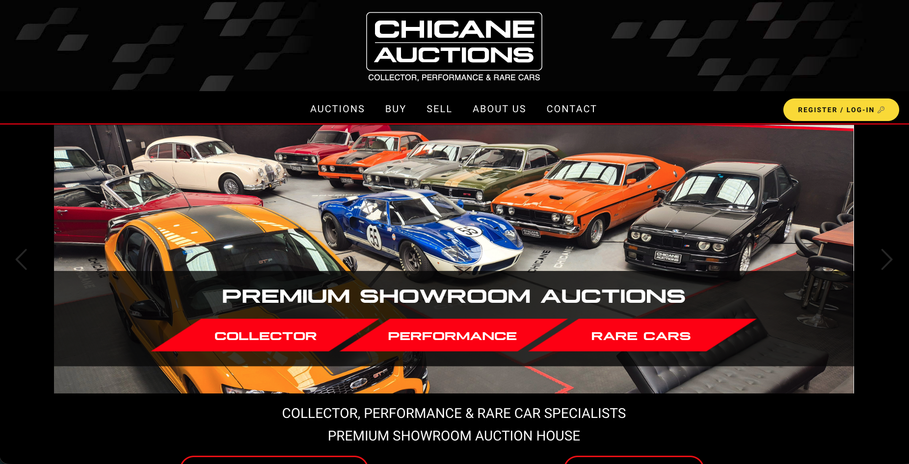 Chicane Classic Cars website homepage