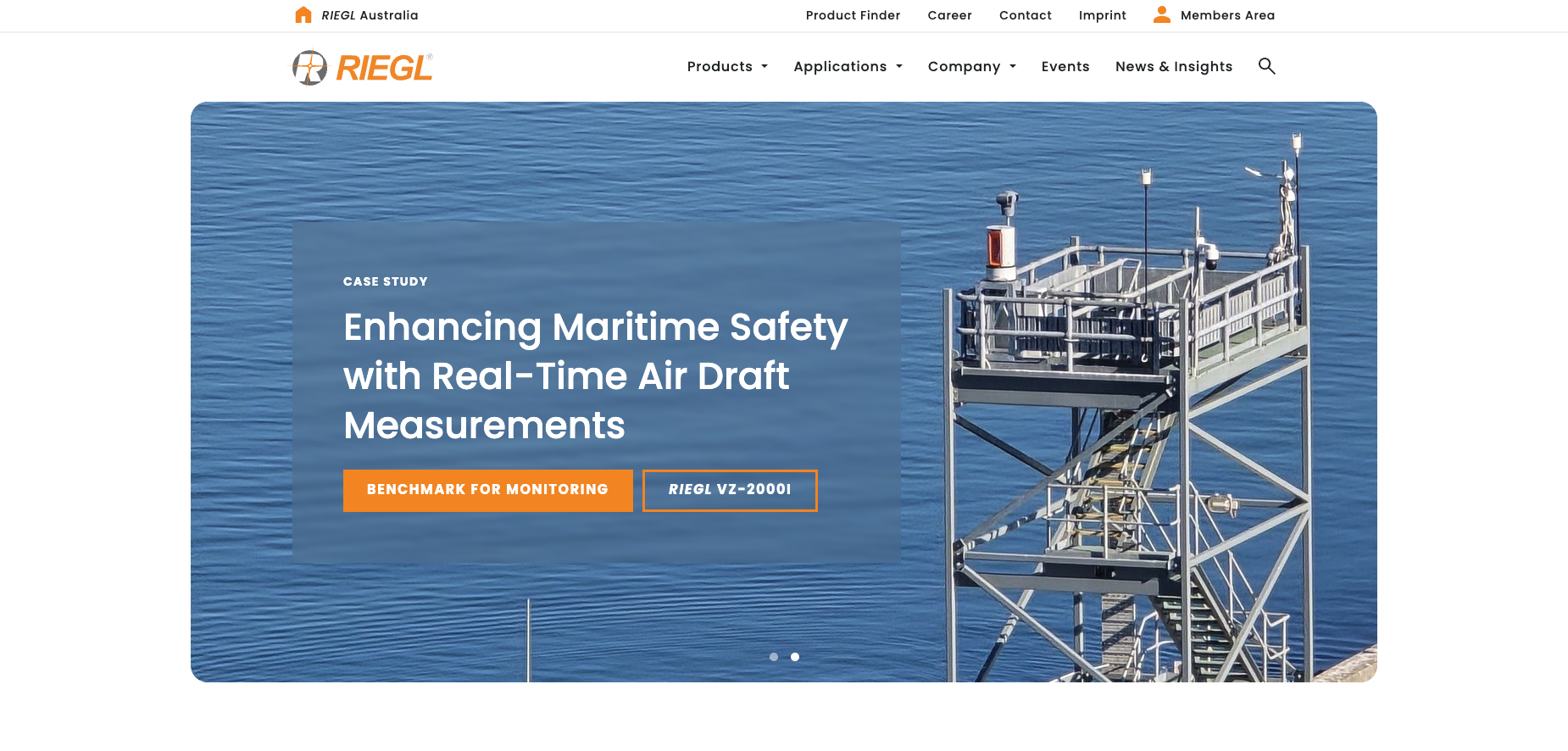 RIEGL Australia website homepage