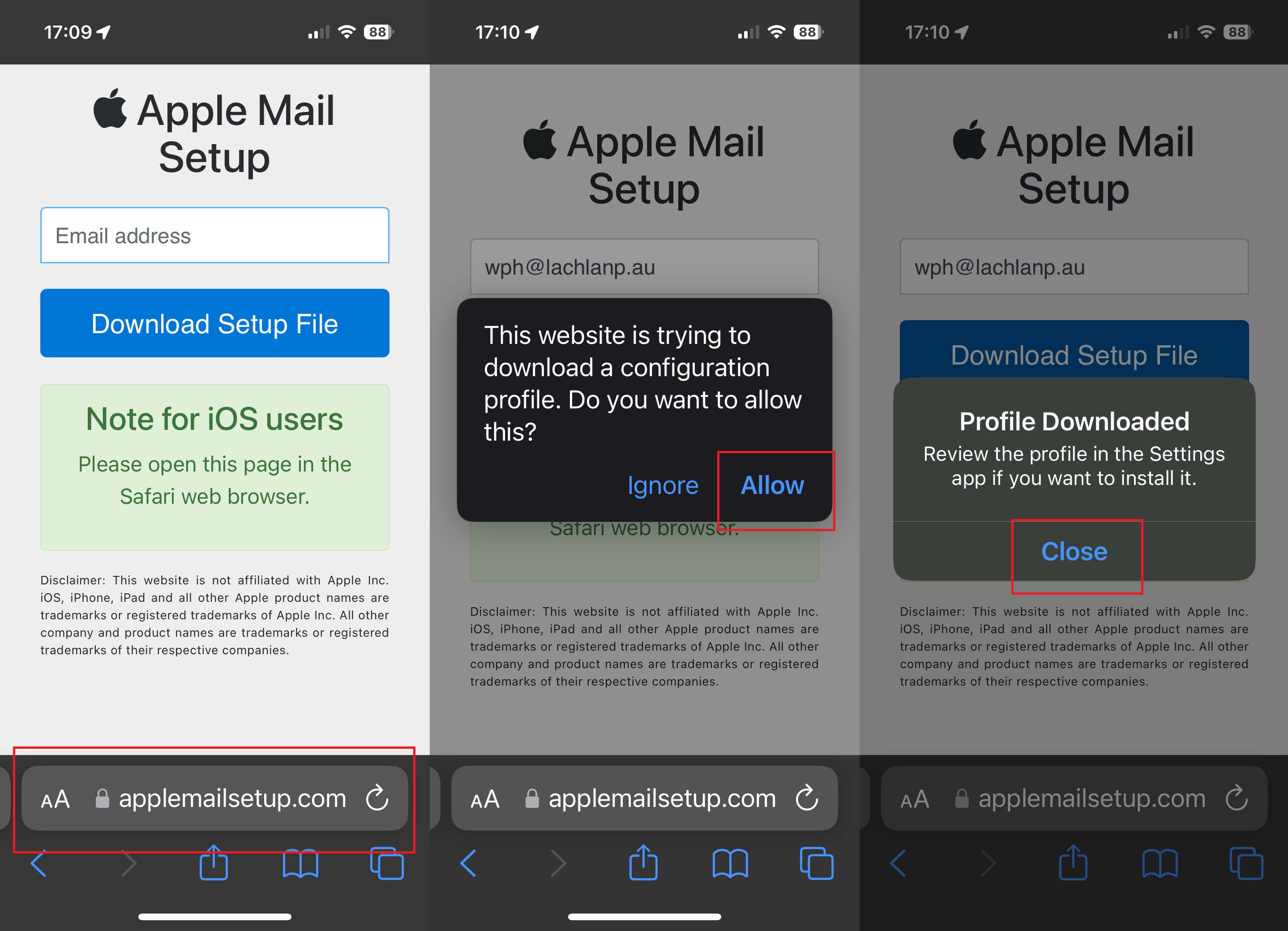setup email on Apple devices