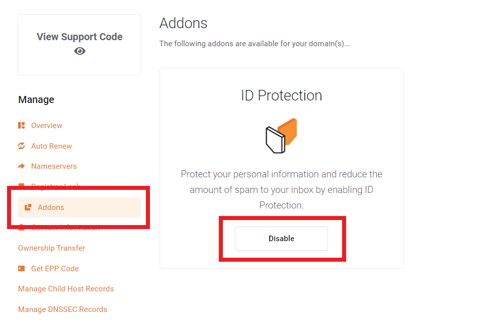 update domain contact details